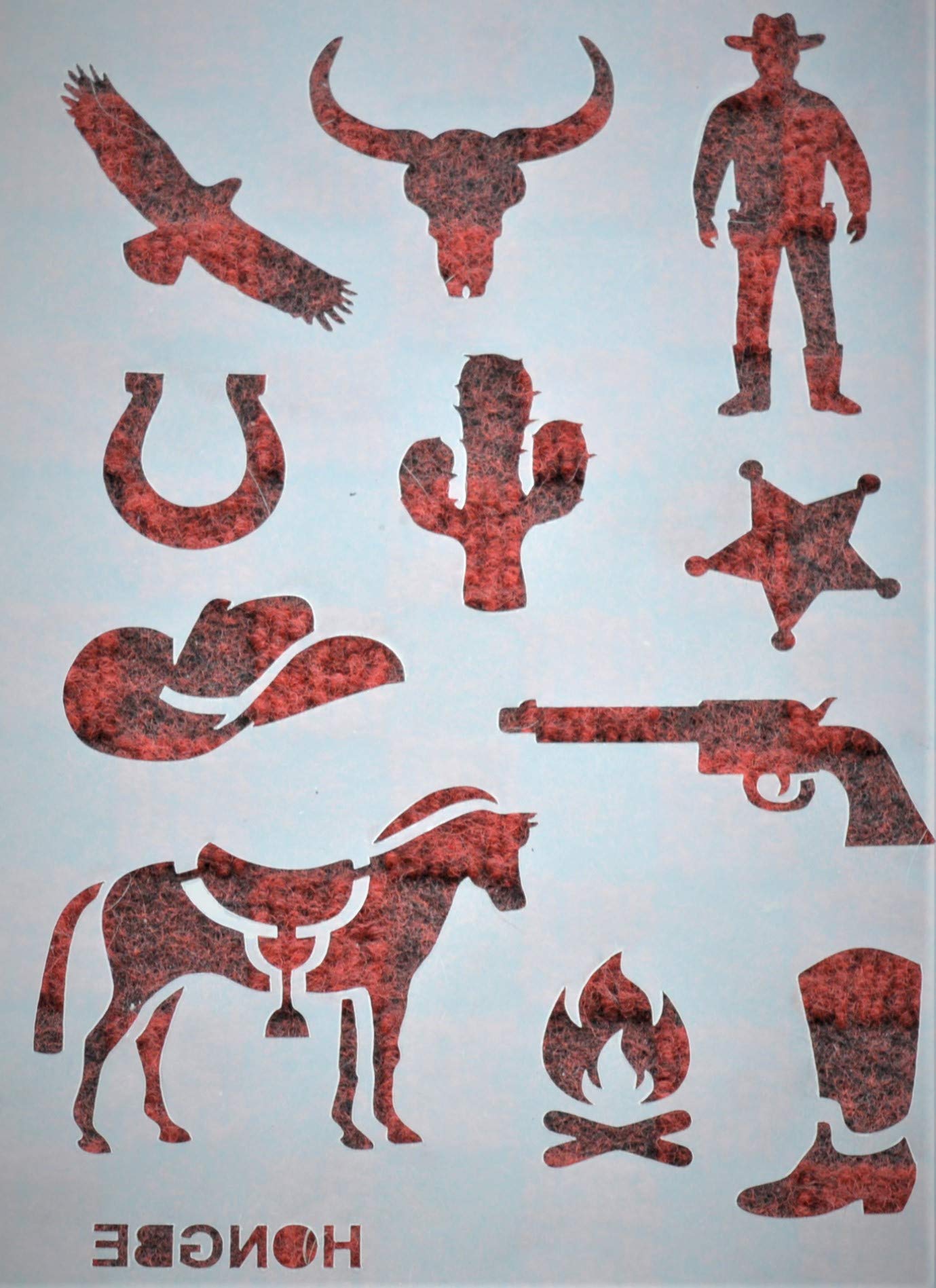 Cowboy Western Wall A4 Stencil Template NO22