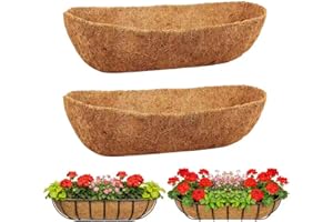 DONGXYTWH 2-Pack 24 Inch Coco Liners for Planters – Trough Coco Liner for Window Box, Fence Flower Baskets | Coco Liners for 