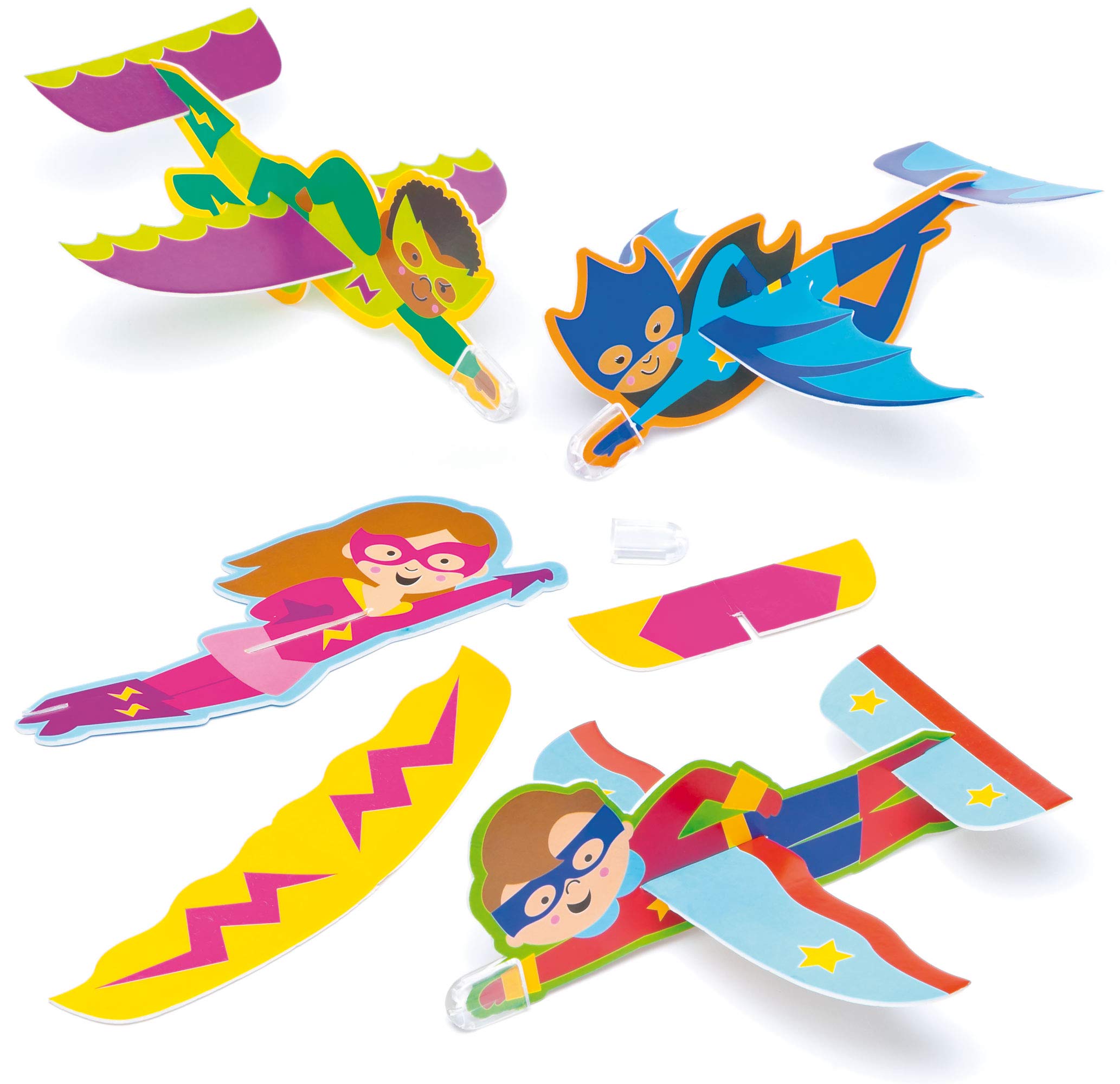 Baker Ross AF534 Star Hero Gliders (Pack of 8) For Kids Party Bag Fillers and Toys