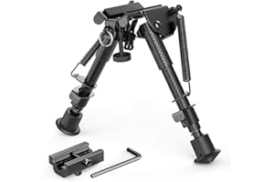 Feyachi Carbon Fiber Tactical Rifle Bipod 6"-9" Adjustable with Picatinny/Mlock Adapter
