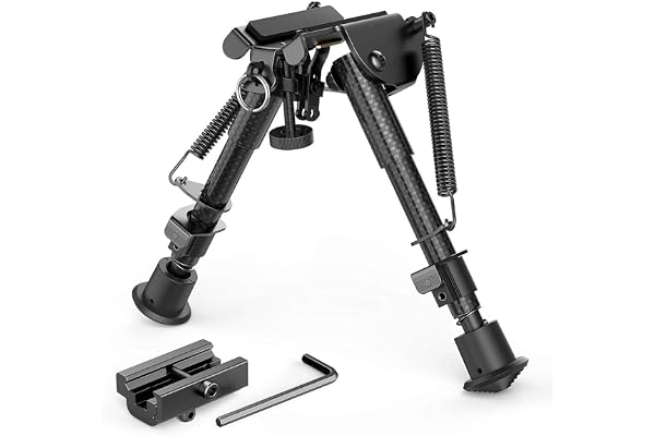 Feyachi Carbon Fiber Tactical Rifle Bipod 6"-9" Adjustable with Picatinny/Mlock Adapter