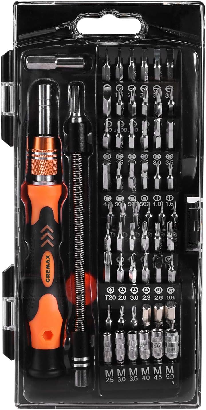 CREMAX Precision Screwdriver Set, 62 in 1 Magnetic Driver Kit with 56 Bits, Professional Repair Tool, Flexible Shaft, for Laptop/Cellphone/Game Console/Computer/Tablet/MacBook/PS4/Xbox