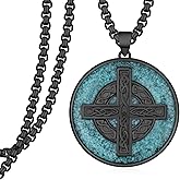 Fuguangju 925 Sterling Silver Celtic Cross/Serenity Prayer Cross/Lutheran Cross Rose Pendant Necklace Religious Jewelry Gifts for Men Women