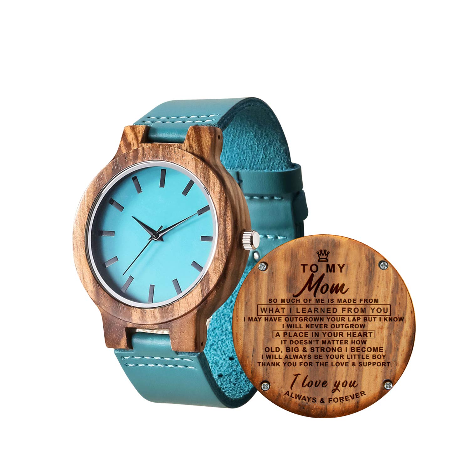 Kenon Engraved Wood Watches for Mom - Engraved to My Mom - Unique Gift for Her, Birthday Gift for Women