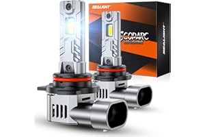 SEALIGHT 2026 Upgraded 9012 LED Headlight Bulbs, 1:1 Design 50,000LM 900% Brighter 9012 HIR2 LED Bulb, 6500K Cool White, Plug