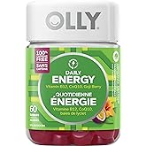 OLLY Daily Energy Gummy Supplement 100% caffeine-free energy vitamins Tropical Passion blend of vitamin B12, CoQ10 & Goji Ber