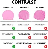 Nepfaivy Kids Swimming Cap Silicone 6-14 Pink Non-Slip Comfort view 7