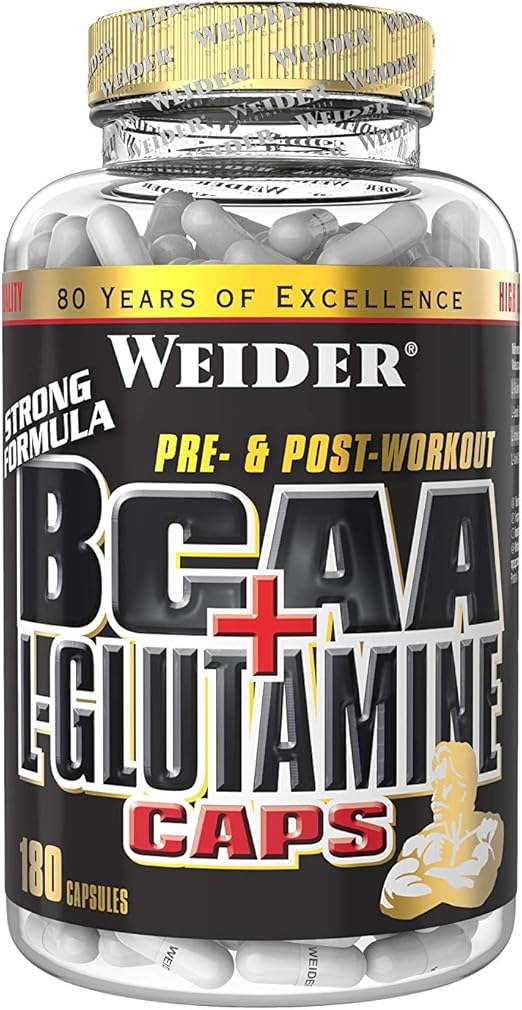 Weider BCAA + Glutamine, Recovery, Strength, Endurance, 180 Capsules Amazon.co.uk Health