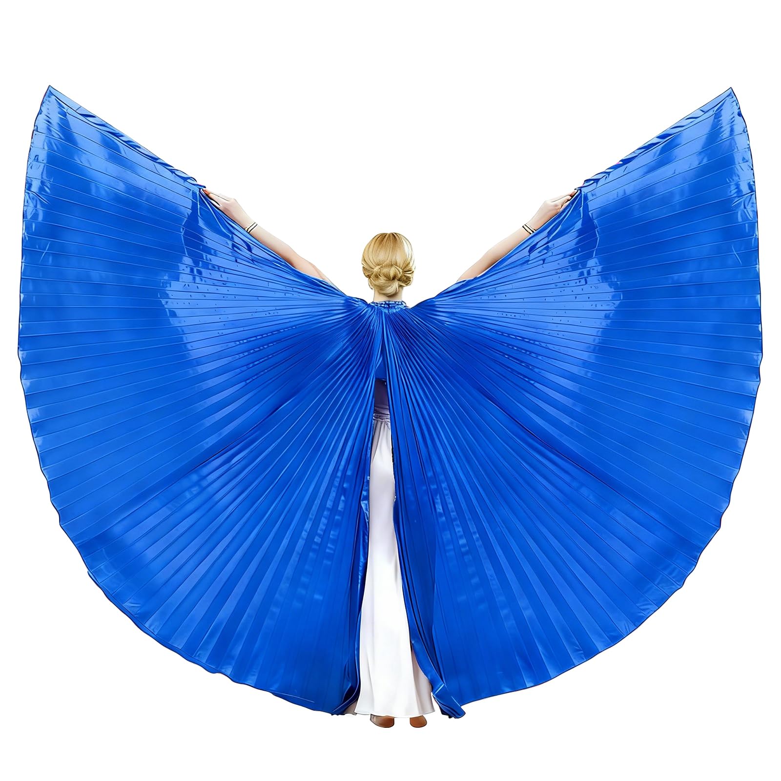 Baisdan Opening Isis Wings with Sticks, Belly Dance Butterfly Wings for Women, Halloween & Carnival Performance Costume Blue