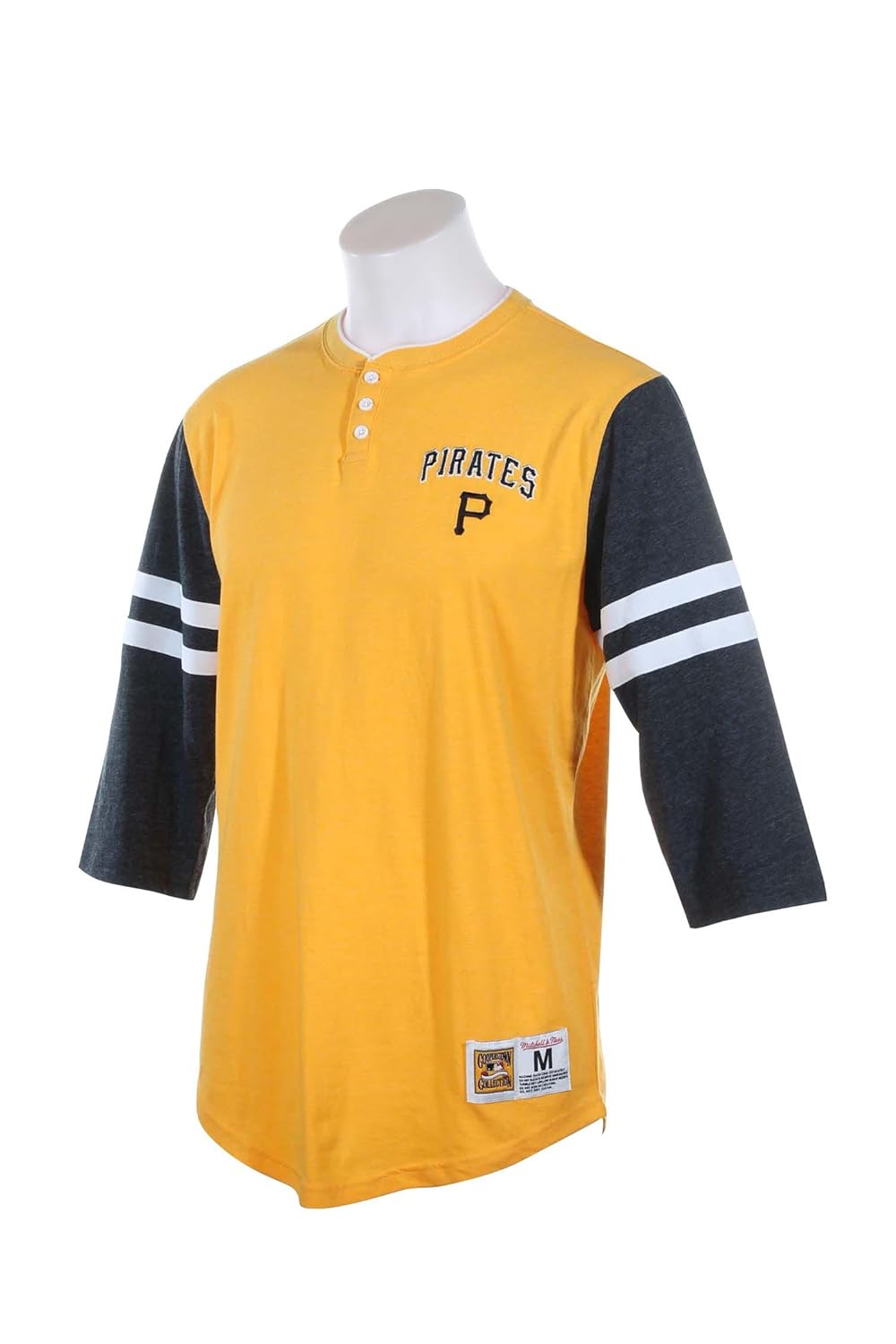 Mitchell & Ness Pittsburgh Pirates "Home Stretch" T-Shirt - MLB 3/4 Sleeve Henley Shirt