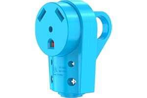 KIKIRV NEMA TT-30R RV Replacement Female Plug 125V 30 Amp with Disconnect Handle, 30A 125V Camper Trailer AC Receptacle