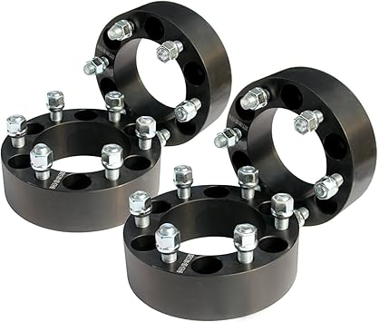 Amazon Com 2 Thickness Chevy 6 Lug Wheel Spacers Adapters 6x5 5 Fits Silverado 1500 Tahoe Suburban 14x1 5 Studs Black 50mm 4pc Automotive
