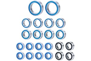 RCLIONS 1set/22pcs RC Car Bearing Kit Rubber Seals Blue for TRX4M 1/18 RC Crawler Car