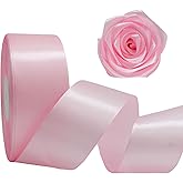 GROWDXZ Pink Ribbon 1-1/2 Inch Satin Ribbon Single Face Fabric Ribbon for Gift Wrapping, Roses Making, Bows, Flower Bouquet, Handmade Crafts, Birthday Wedding Party Decoration 30 Yards