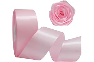 GROWDXZ Pink ribbon 1-1/2 Inch Satin Ribbon Single Face Fabric Ribbon for Gift Wrapping, Roses Making, Bows, Flower Bouquet, 