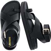 CUSHIONAIRE Entry Womens Ankle Wrap Molded Footbed Sandal with Adjustable Strap | Non-Slip Outsole | Womens Platform Sandals | Comfortable Summer Shoes | Wide Widths Available