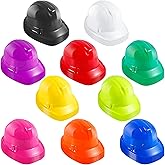 IJRPLM 60 Pcs Construction Party Hats Bulk, Construction Hard Hats, Soft Plastic Worker Helmet, Worker Caps Toys for Boys Girls, Worker Hat for Dress up Birthday Role Playing Party Supplies, 10 Color