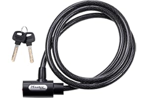Master Lock 8364DCC Cable Bike Lock with Key, 5 ft. Long, Black