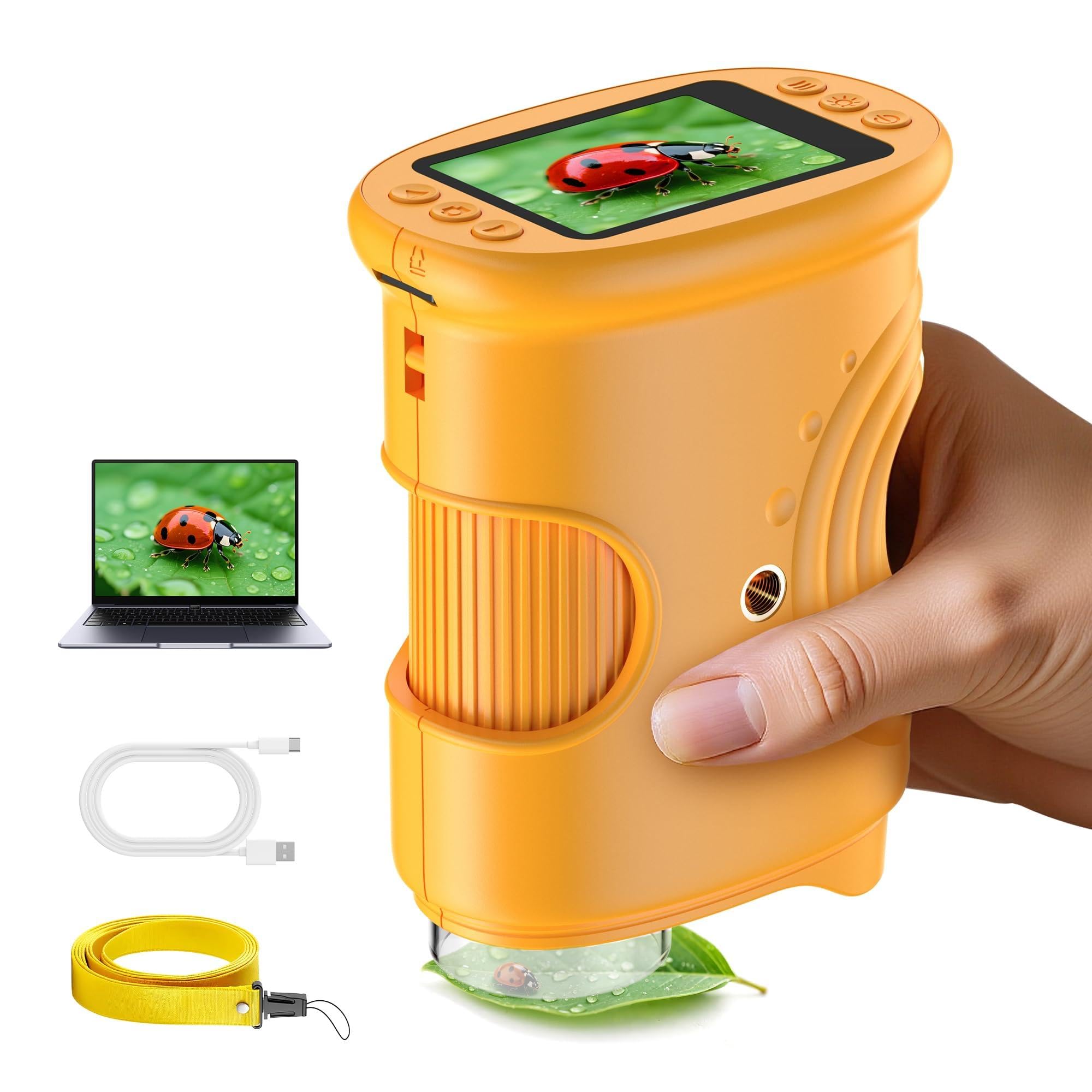 Photo 1 of 1000X Handheld Digital Microscope for Kids: Pocket Microscope with 2.0" IPS Screen - STEM Toys Birthday Gifts for Girls Boys - Portable Edu Science Kits Toddler Age 3-6 6-12