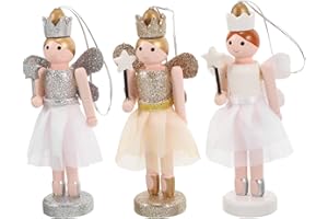 PartyKindom 3PCS Nutcracker Figures Christmas Decorations, 4.72 Inch Xmas Nutcracker Ornaments Nutcracker Ballet Gifts for DIY Indoor Winter Table Desktop White Decor(Silver)