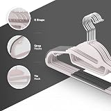 KEPLIN 20-Pack Non-Slip Hangers Slimline 360° Swivel Tie Organizer Blush view 4