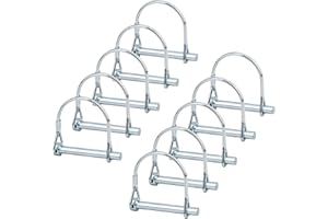 INCREWAY 10pcs Wire Lock Pin, 1/4" Heavy Duty Safety Coupler Shaft Locking Pin Hitch Pto Pin Round Loop Wire Lock Trailers Pin for Farm Lawn Garden