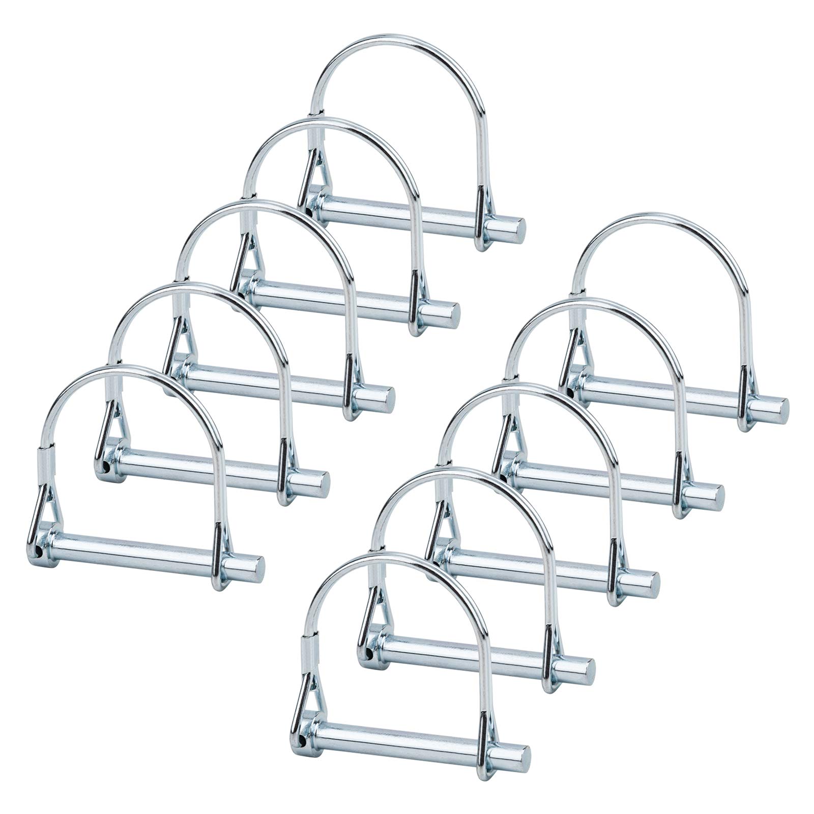 INCREWAY 10pcs Wire Lock Pin, 1/4" Heavy Duty Safety Coupler Shaft Locking Pin Hitch Pto Pin Round Loop Wire Lock Trailers Pin for Farm Lawn Garden