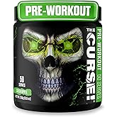 JNX SPORTS The Curse! Pre Workout Powder for Men & Women, Caffeine, Beta-Alanine, Creatine, L-Citrulline, 50 Servings, Green Apple Flavor – Boost Energy, Strength & Focus