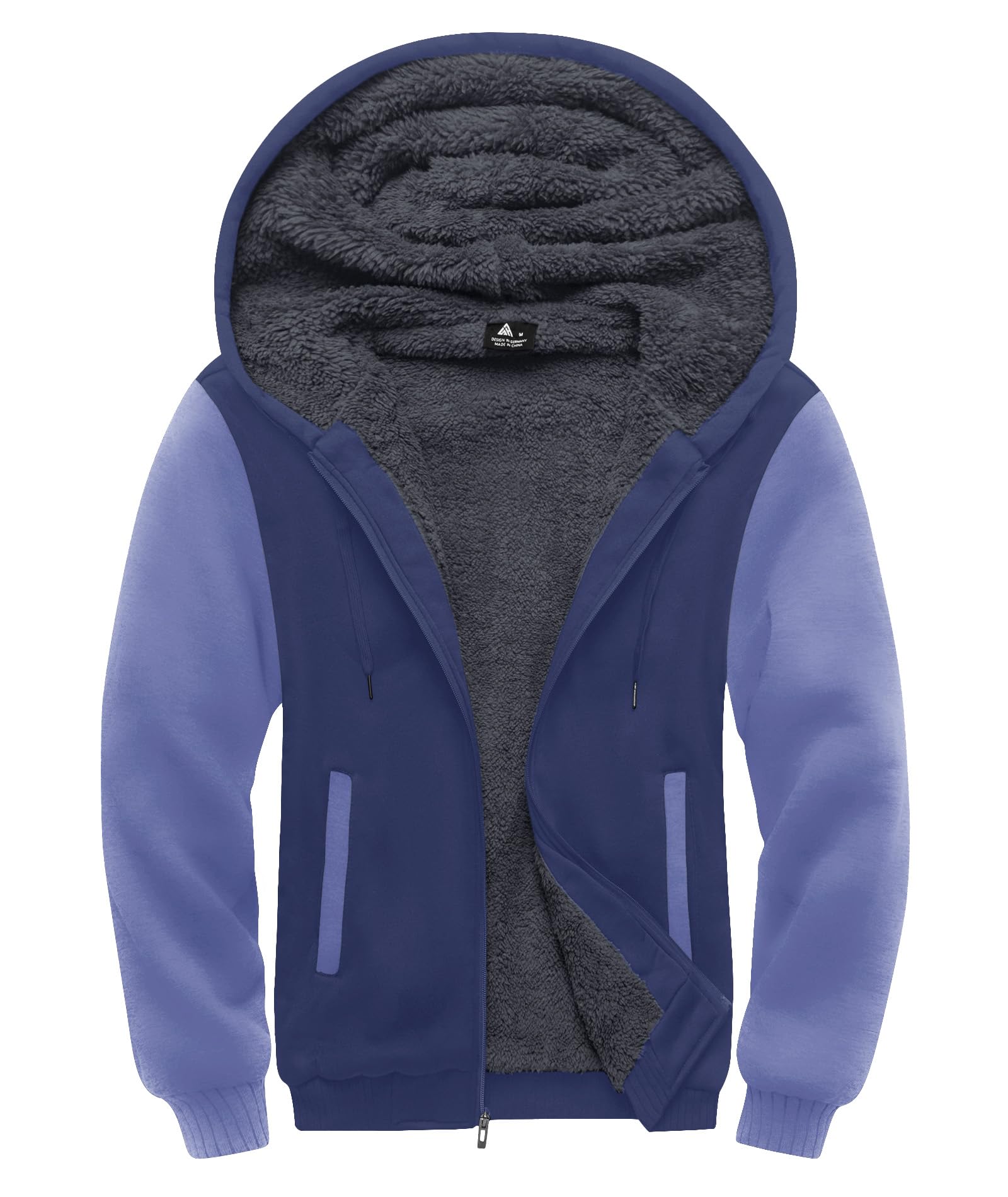 SCODI Hoodies for Men Heavyweight Fleece Sweatshirt - Full Zip Up Thick Sherpa Lined Hooded Jacket purple lightpurple L Image
