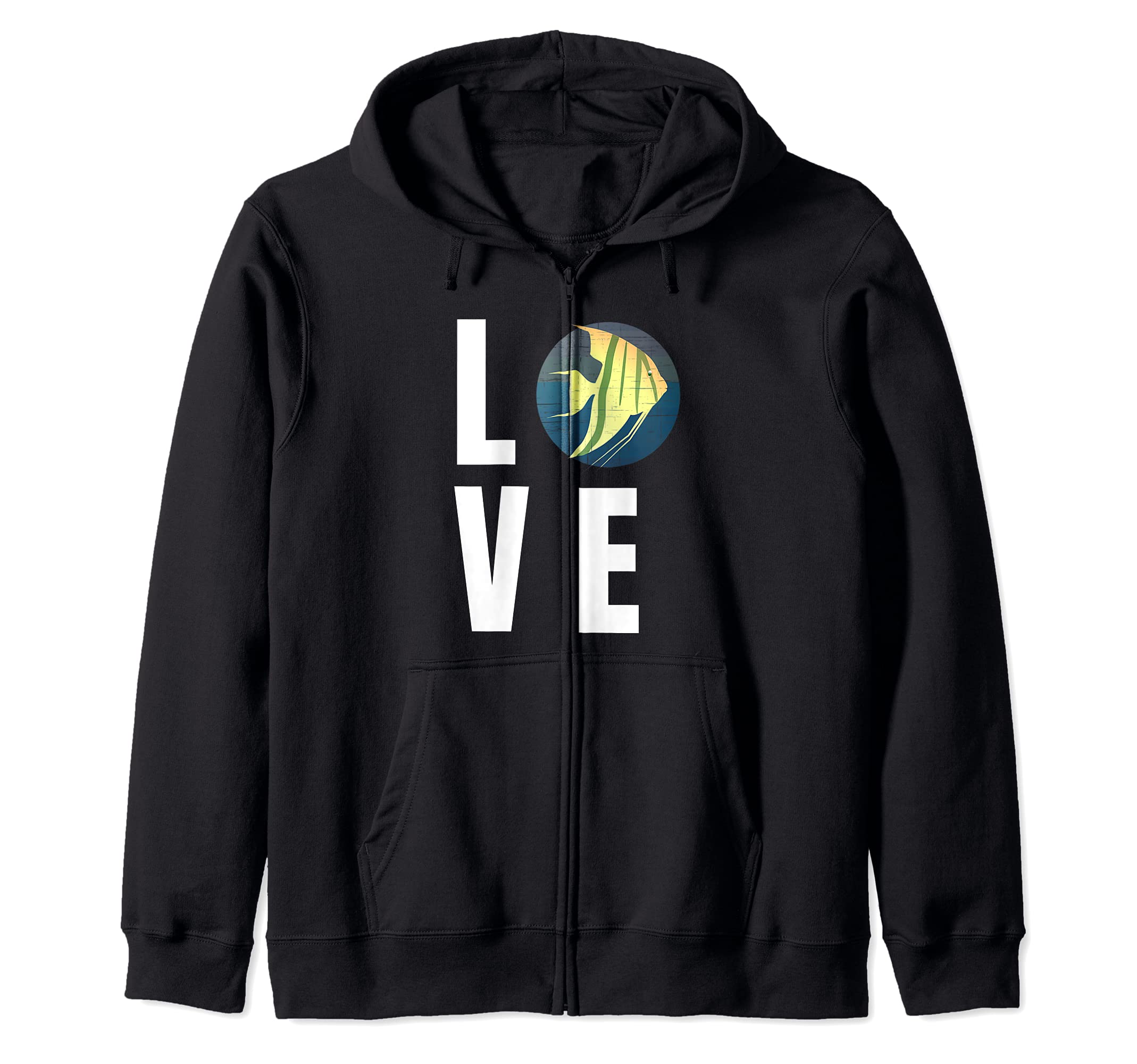 I Love Angelfish Pterophyllum Angel Fish Cichlidae Zip Hoodie