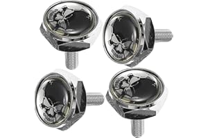 PRETYZOOM Aluminum Alloy Skull Head License Plate Mounting Kit Rust Resistant Fastener Screws for Secure