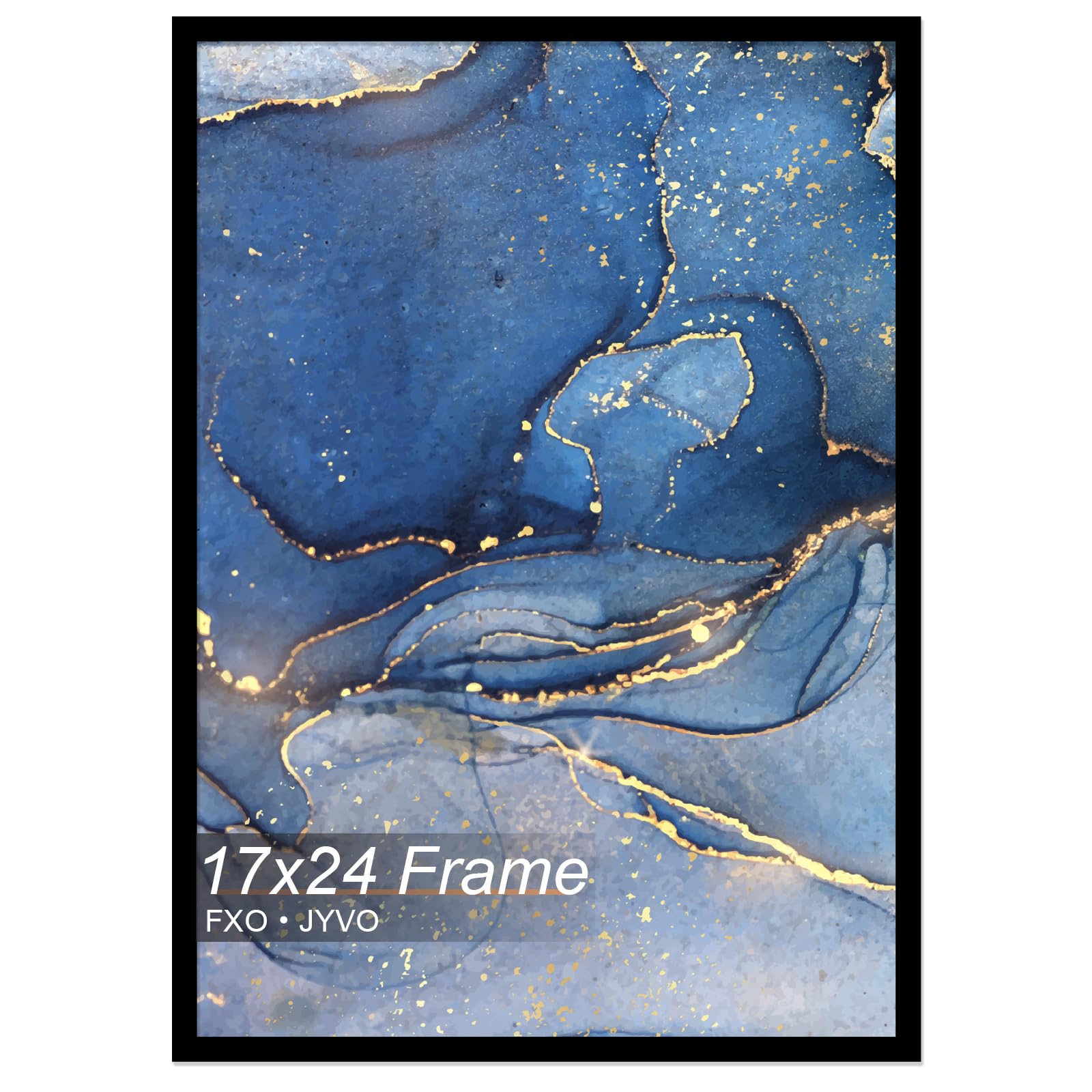 Photo 1 of ***HAS DAMAGES/ BENT*** Fxojyvo 17x24 Picture Frame, Black Frame for 17 x 24 Inch Picture Poster Photo, Light Weight and High Transparent 17 by 24 Frame for Wall - 1 Pack/Black/17 x24