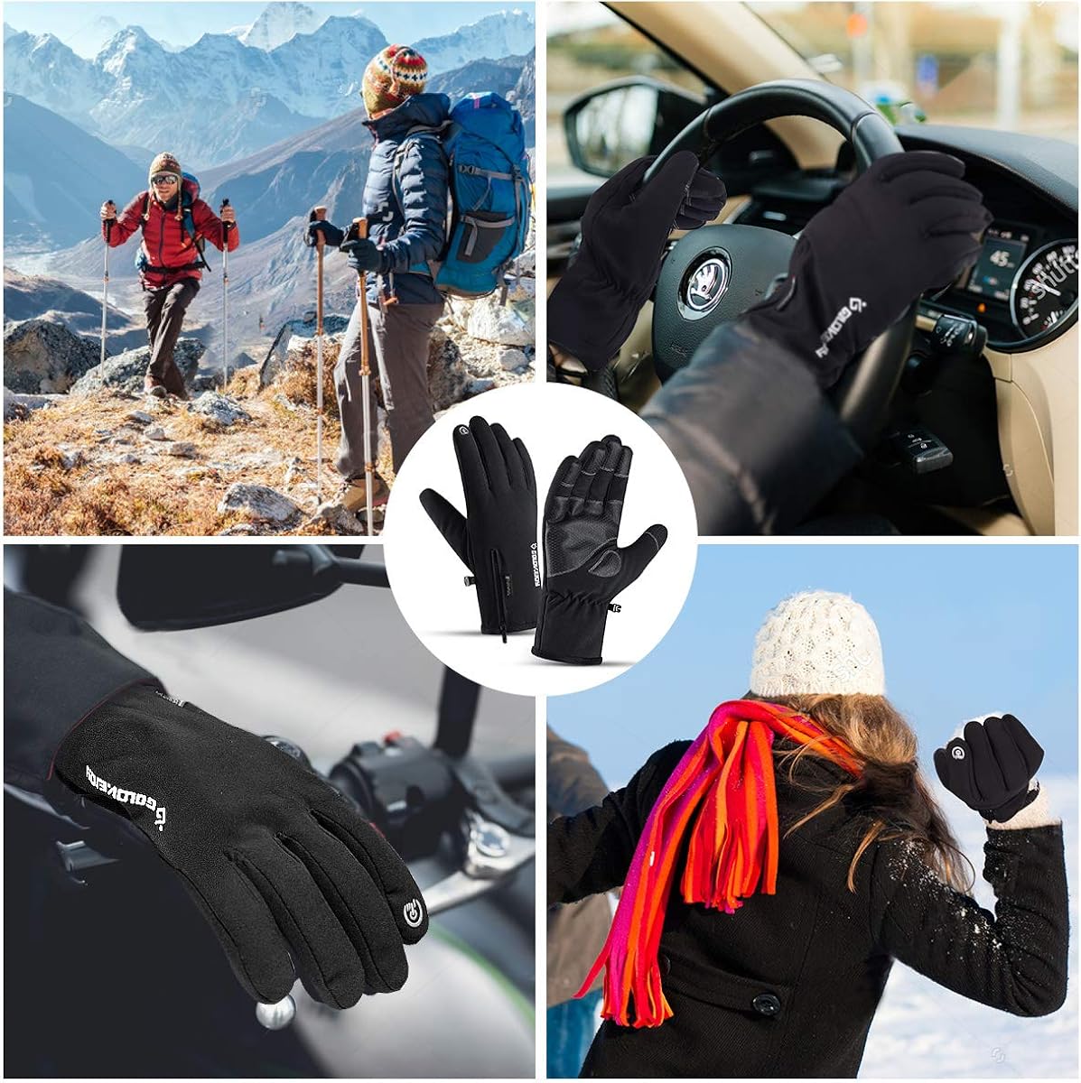 -30℉ Waterproof Winter Gloves for Men Women 10 Touch Screen Finger for Ski Snow: Clothing