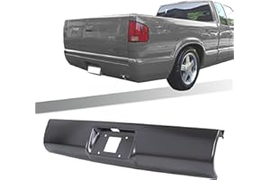 KUAFU Rear Roll Pan Bumper Compatible with 1994-2003 Chevy Chevrolet S10 GMC Sonoma Fleetside with License Plate Hole Electrophoresis Steel