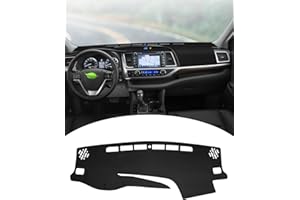 FIILINES Dash Cover for Toyota Highlander 2014-2019, Dashboard Mat Cover Sunshade Nonslip Mesh Protector No Glare Highlander Accessories Dash Cover Black