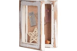 BECTSBEFF 5x7 Shadow Box Frame (Display Area 4x6), Small Shadow Box with Glass, Mini Picture Shadow Box with Hinge, Memory Box for Memorabilia Photos Tickets Conch - Distressed White