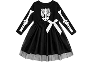 Vieille Toddler Girls Halloween Tulle Dress Long Sleeve Pumpkin Princess Tutu Dresses Fall Clothes 2-6 Years