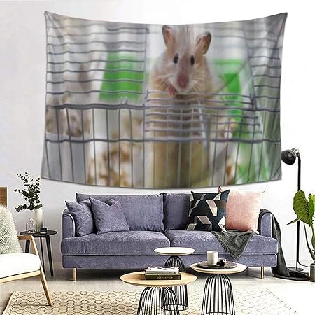 Amazon Co Jp タペストリー ケージにいるハムスターは外を見る 多機能 毛布 おしゃれな壁掛け インテリア ファブリック装飾用品 モダンなアート 和風 壁掛け クールジャパン 家飾り Generic