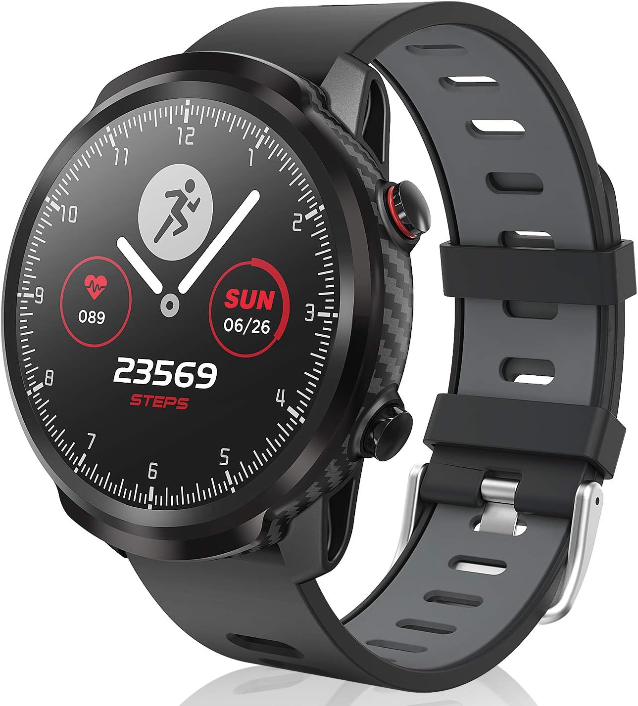 CatShin Fitness Tracker Waterproof CS11 Full Touch Round Screen IP67 Activity Tracker with Heart Rate Monitor,Pedometer,Calorie Counter,Sleep Monitor Sports Smart Watch Compatible for iPhone/Android