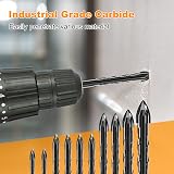 Camdios Tile Drill Bits Set 10Pcs Masonry Carbide Cross Tip 5mm-12mm view 2