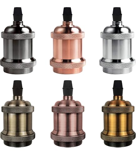 3 Soportes De Lámpara Colgante Edison – E27/B22/E14 – Estilo Retro Vintage (Cerámica, IP20)