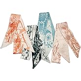 4pcs Purse Scarf For Handbags Silk Head Scarf For Hair Fashion Skinny Scarf For Women Long Neckerchief