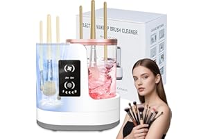 CREACARE 3-in-1 Electric Makeup Brush Cleaner with Dryer & Holder–Automatic USB Cleaning Machine for All Makeup Brush Sizes, Portable Quick-Dry Tool for Cosmetic Brushes