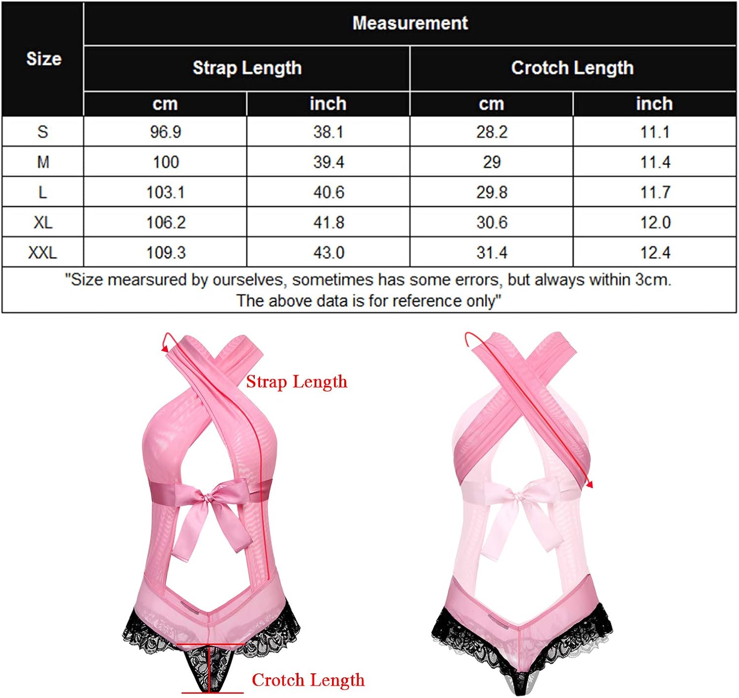ADOME Women Lingerie Bandage Halter Teddy Cross Back Bodysuit Exotic Teddy Babydoll at  Women’s Clothing store