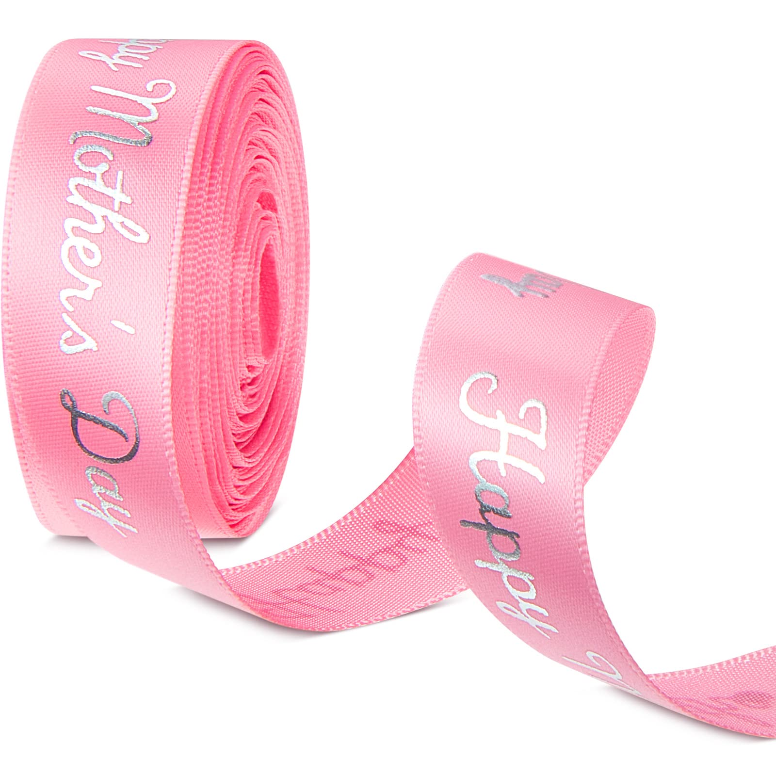 Syhood Happy Mother's Day Satin Ribbon Solid Color Mothers Day Ribbon for Gift Wrapping Wide Balloon Gift Wrapping Accessory for Craft