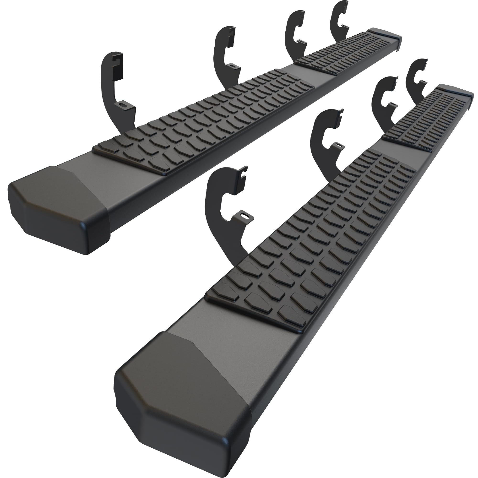 Photo 1 of Crew Cab Running Boards Side Steps Compatible with 2019-2025 Chevy Silverado & GMC Sierra 1500 (Excl 2019 Ld/Lt), 2020-2025 2500 HD 3500 HD, Black Textured Aluminum Nerf Bars