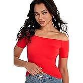 Women Double Lined Off The Shoulder Tops Sexy Summer Y2k Going Out Top Slim Shirt