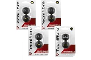 Tecnifibre Double Yellow Dot Squash Balls - 8 Pack
