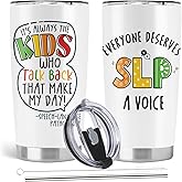 Absacie Speech Language Pathologist Gift, Speech Therapy Gifts, Speech Therapist Gift, Slp Stainless Steel Tumbler with Lid and Straw Coffee Mug 20 OZ