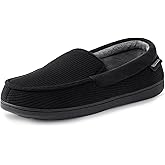 RockDove Men's Waffle Knit Memory Foam Moc Slipper with Removable Insole